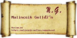Malincsik Gellén névjegykártya